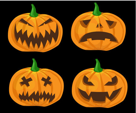happy halloween poster pumpkins