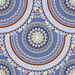 Ornate floral seamless texture, endless pattern with vintage mandala elements.