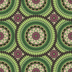 Ornate floral seamless texture, endless pattern with vintage mandala elements.