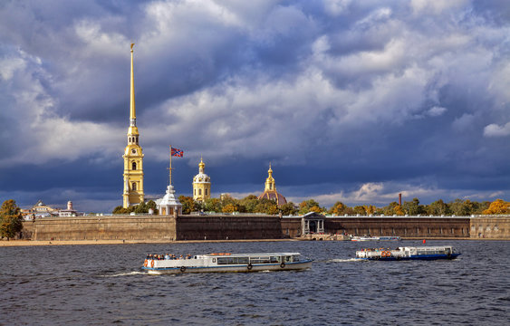 Peter and Paul fortress in Saint-Petersburg, Russia.