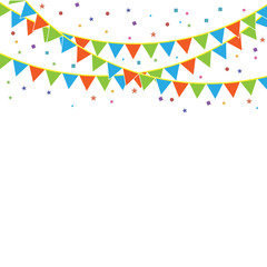 Obraz premium Party flags with confetti.