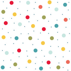 Seamless colorful polka dots in vector design