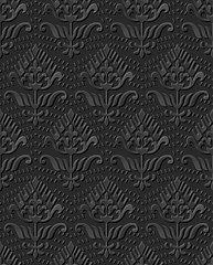 Dark 3D paper art 552 dot line curve garden flower
