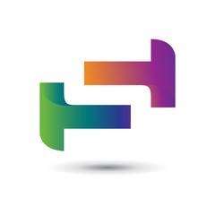 Abstract Colorful TS Logo