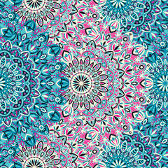 Mandala vector tribal vintage ethnic seamless pattern for print