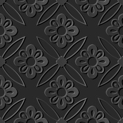 Dark 3D paper art 562 vintage cross round flower
