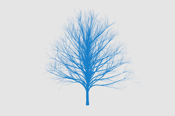 blue die tree color Silhouettes art design for background.