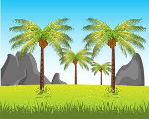 Landscape with palm