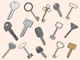 Keys set vector illustration