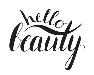 Obraz premium Handwritten calligraphic inscription Hello beauty