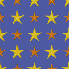Obraz premium Exotic Seafisn Seamless Pattern on Blue Background