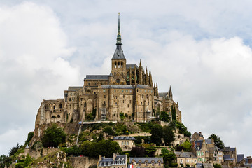 Fototapeta premium Abbey Mont Saint-Michel (7th centurie). Normandy, France.