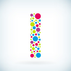 Modern letter I circle symbol icon