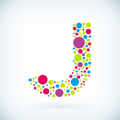 Modern letter J circle symbol icon
