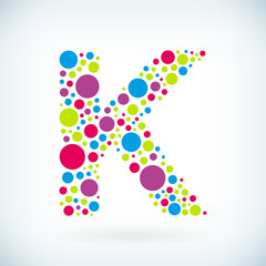 Modern letter K circle symbol icon