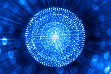 Nucleus of Atom Nuclear explode ray radiation light science abstract blur background.