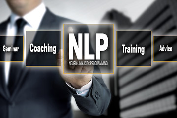NLP touchscreen is operated by businessman - 120092438