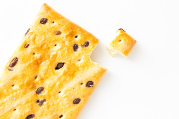Chocolate  Cookie with bite on white background