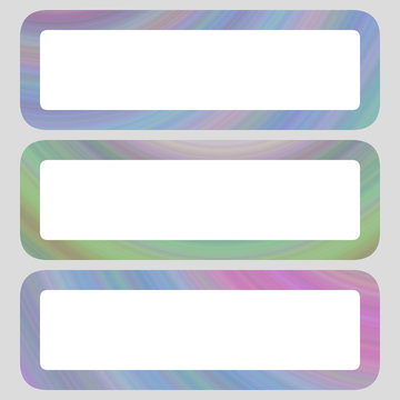 Colored digital art rounded banner set
