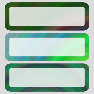 Digital art rounded banner set in green tones