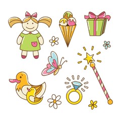 Set of baby toys for girl