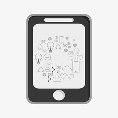 flat design cellphone and telecommunication icons vector illustration 