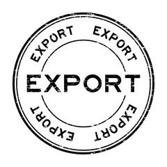 Grunge black export rubber stamp