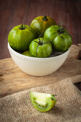 Fresh raw green tomatoes