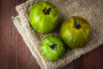 Fresh raw green tomatoes
