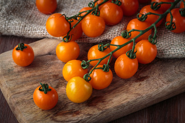 Fresh orange cherry tomatoes