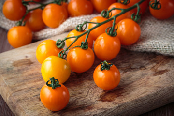 Fresh orange cherry tomatoes