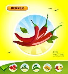 Vector vegetables. Pepper