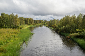Fototapeta na wymiar scenic river in finland
