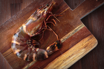 Fresh raw prawns