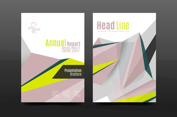 3d abstract geometric shapes. Modern minimal composition. Business annual report cover design.