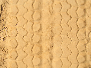 tracks tread wheel car on the sand
