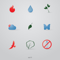 Nature icons eps10