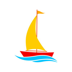  Sailboat vector icon on white background