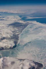 The aerial view at Nunavut province, Canada