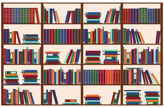 Bookshelf, vector illustration