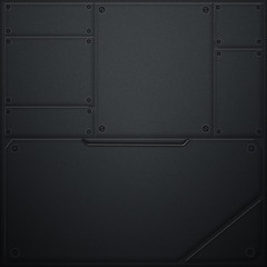 scifi wall. metal wall and black carbon fiber. metal background. - 120097491