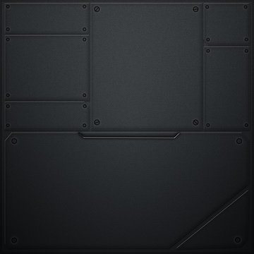 scifi wall. metal wall and black carbon fiber. metal background.