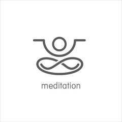 Yoga, meditation, the Lotus position. Stylized logo, logo, vecto