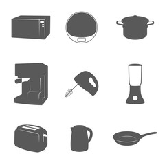 kitchen equipment silhouette icons