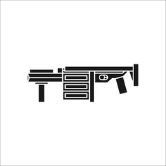 Grenade launcher gun sign silhouette icon on background