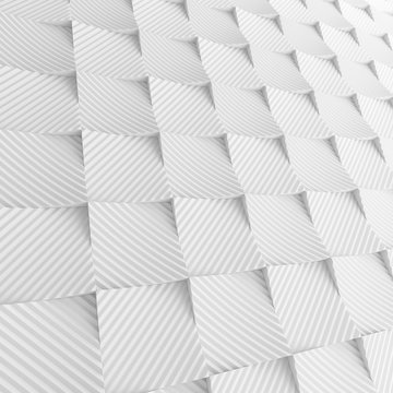 White abstract squares backdrop. 3d rendering geometric polygons © dymentyd