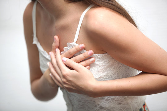 Young woman with a heart problem