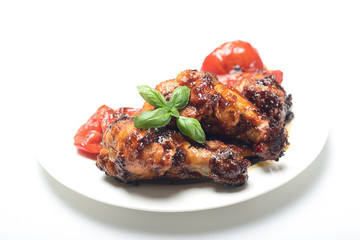 fried chicken wings on a white background