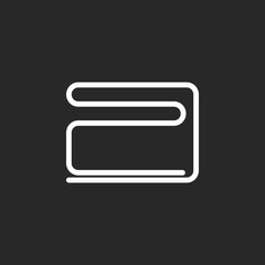 Obraz premium Credit card sign one line icon on background