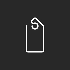 Price tag sign one line icon on background